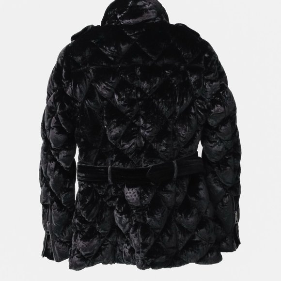 Burberry Black Silk Velvet Puffer Jacket - Picture 2 of 16